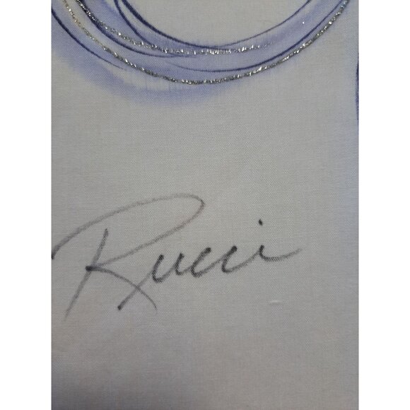 Hand-Painted Creative Artwear White Button-Up Shirt  Floral  Bird Women's Med - Picture 10 of 12